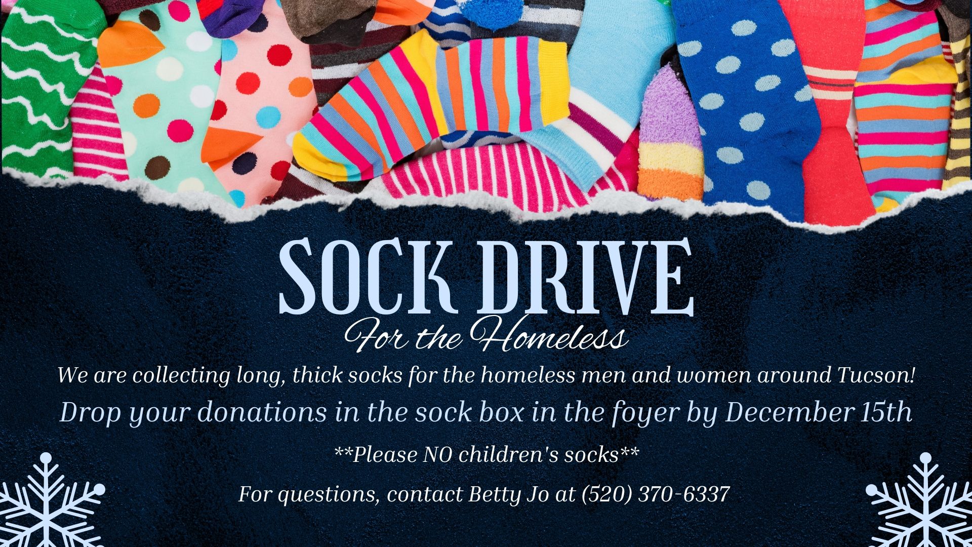 Sock Drive for the Homeless