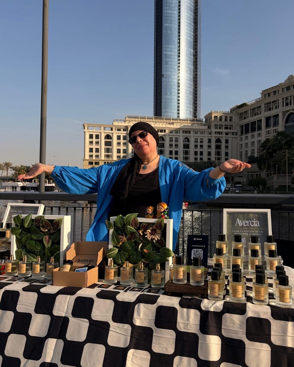 Sherien Aly Sobhy at an Avercia pop-up stall