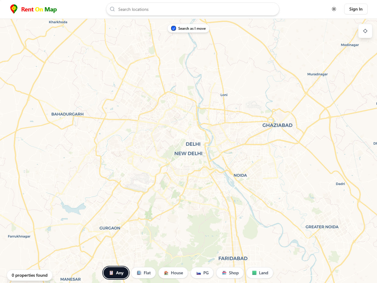 Rent On Map Search Engine Preview