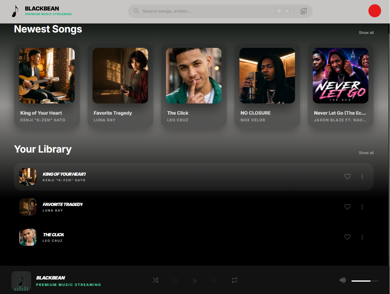 Blackbean: Premium Music Streaming Preview