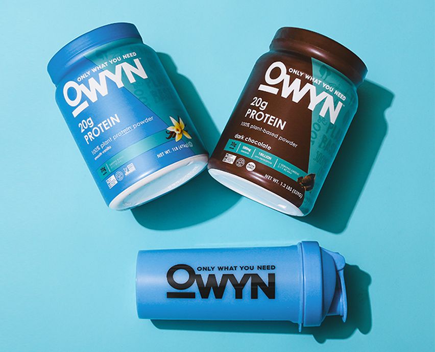 OWYN Protein Powders and OWYN shaker cup