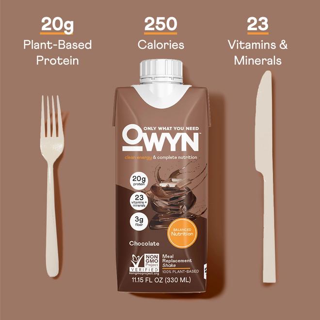 OWYN Chocolate Complete Nutrition Shake Carton