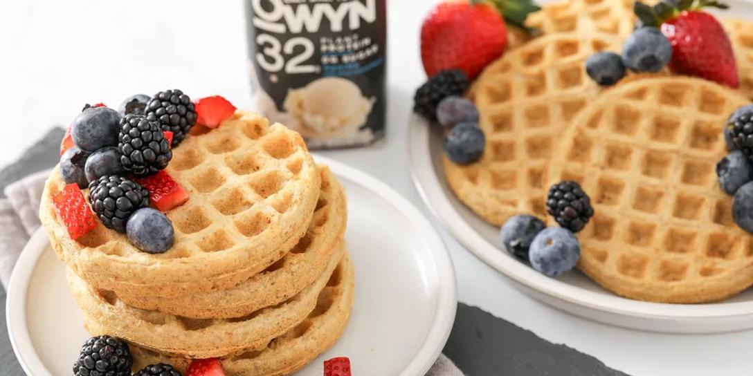 Mini Protein Waffles with Berries