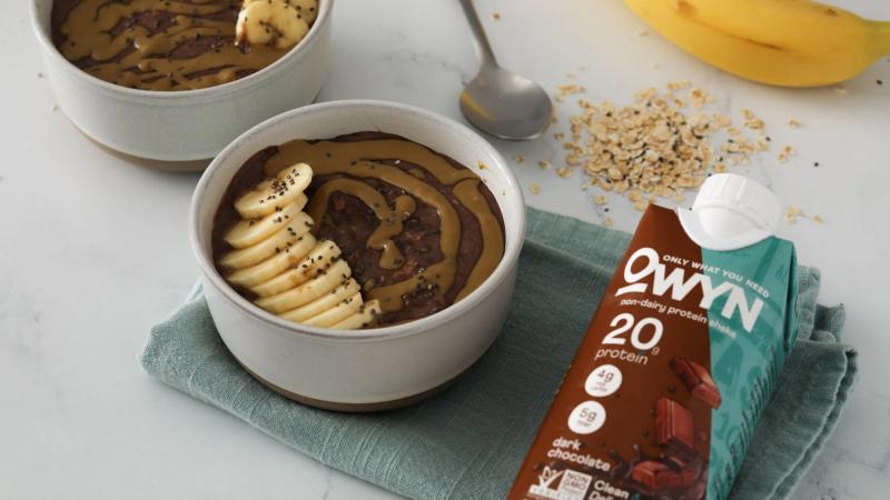 Chocolate Banana Protein Overnight Oats