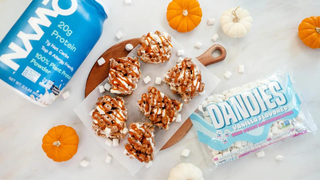 Protein Pumpkin Rice Krispies Treats