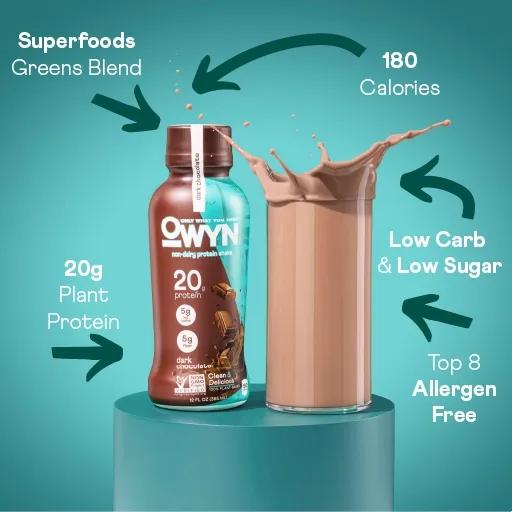 OWYN Protein Shakes - Dark Chocolate - Features