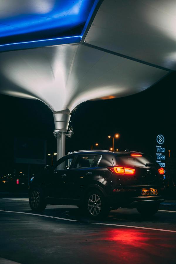 car on petrol station