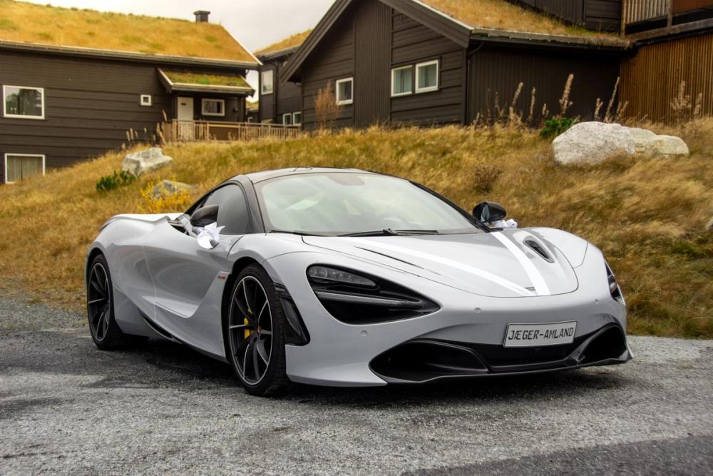 white sports car in the village