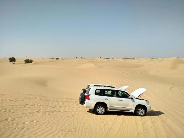 a car in desert