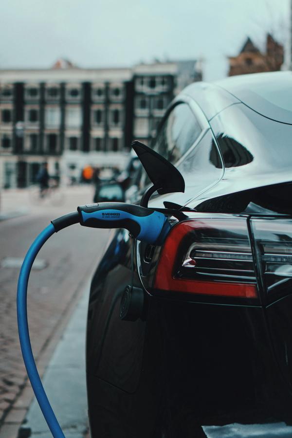 electric car on the street