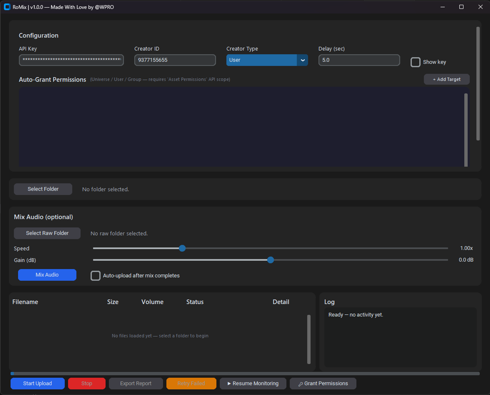 RoMix - Audio Uploader