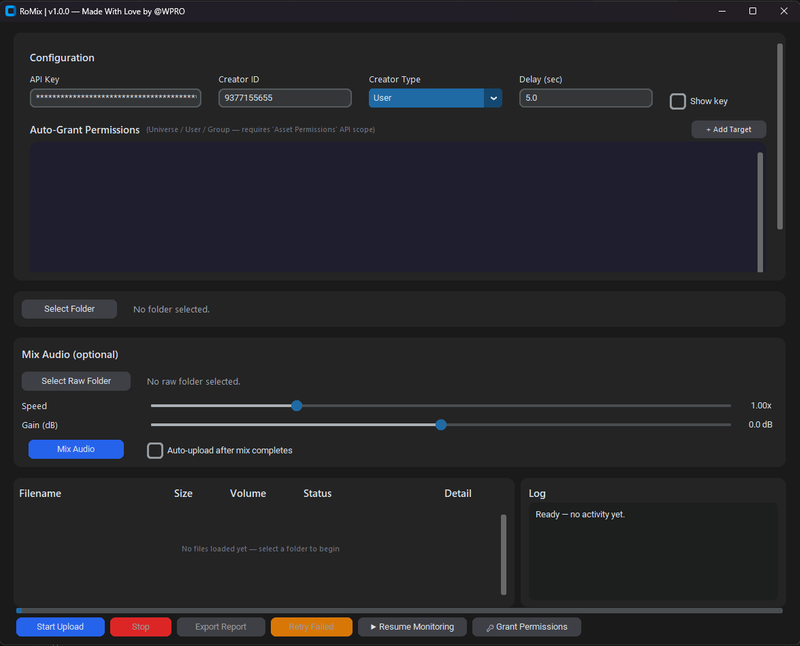 RoMix - Audio Uploader