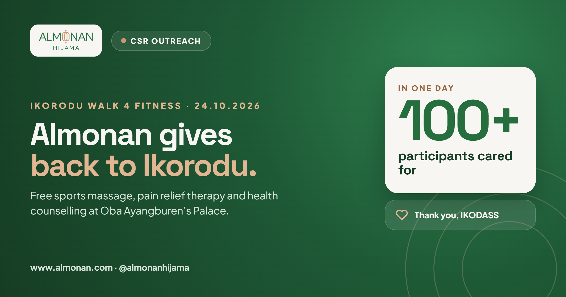 Almonan Gives Back: 100+ Participants Cared For at Ikorodu Walk 4 Fitness