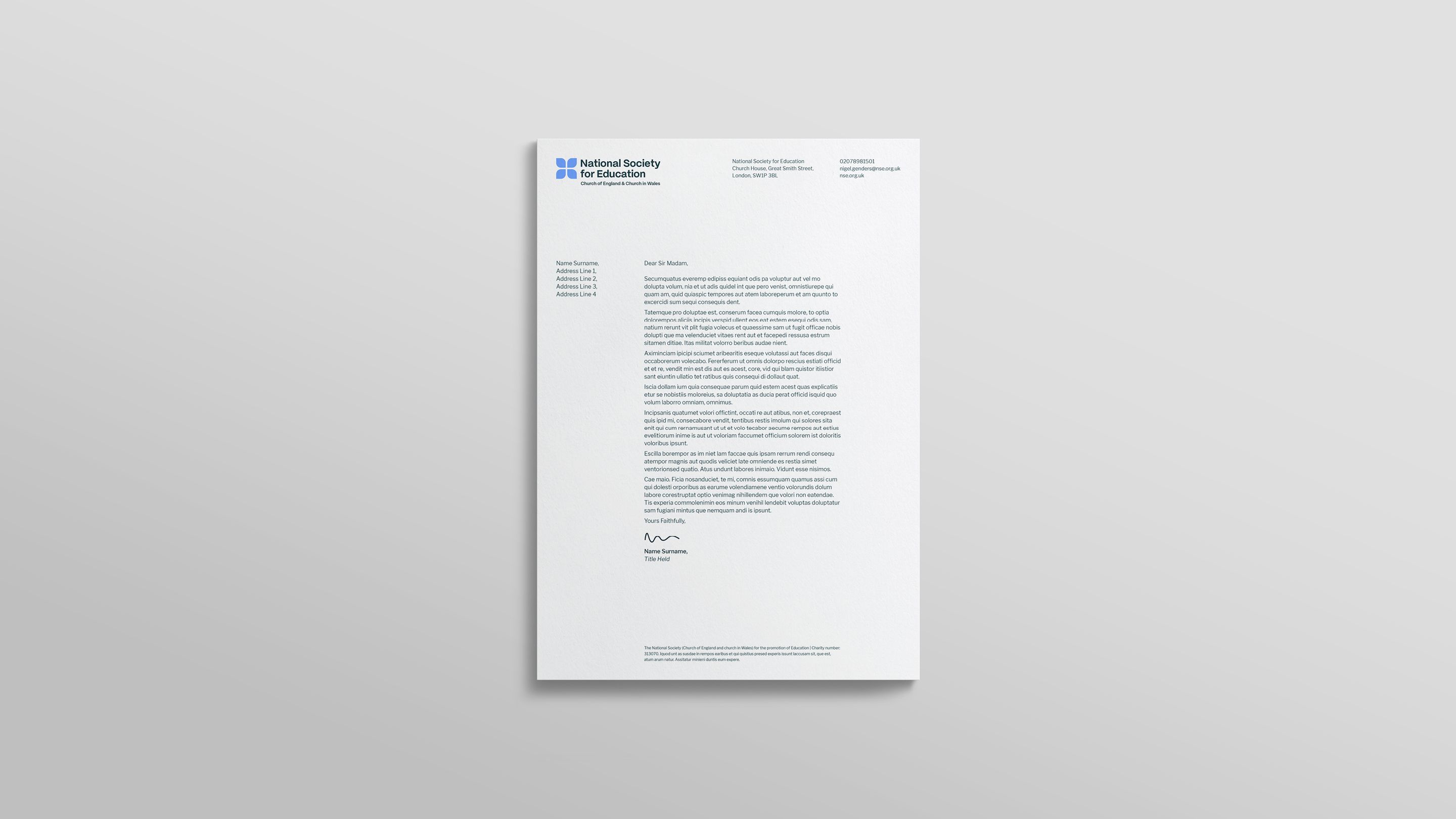 National Society for Education letterhead