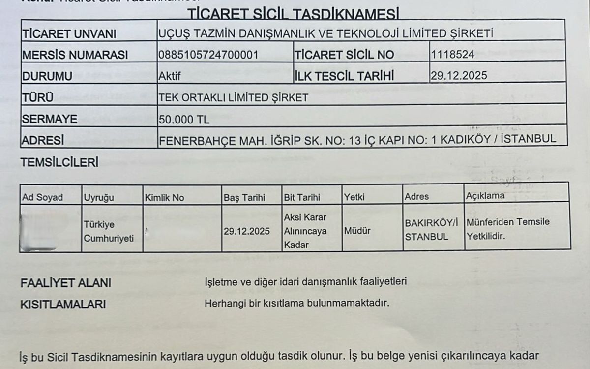 Ticaret Sicili Tasdiknamemiz