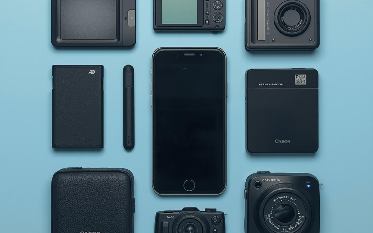 çeşitli elektronik eşyaları bir arada