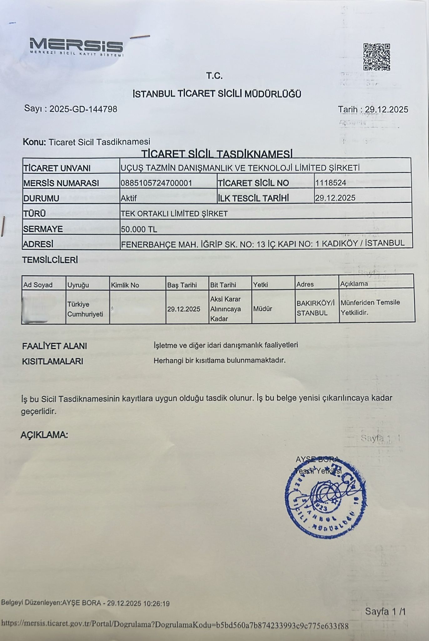 Trade Registry Directorate 