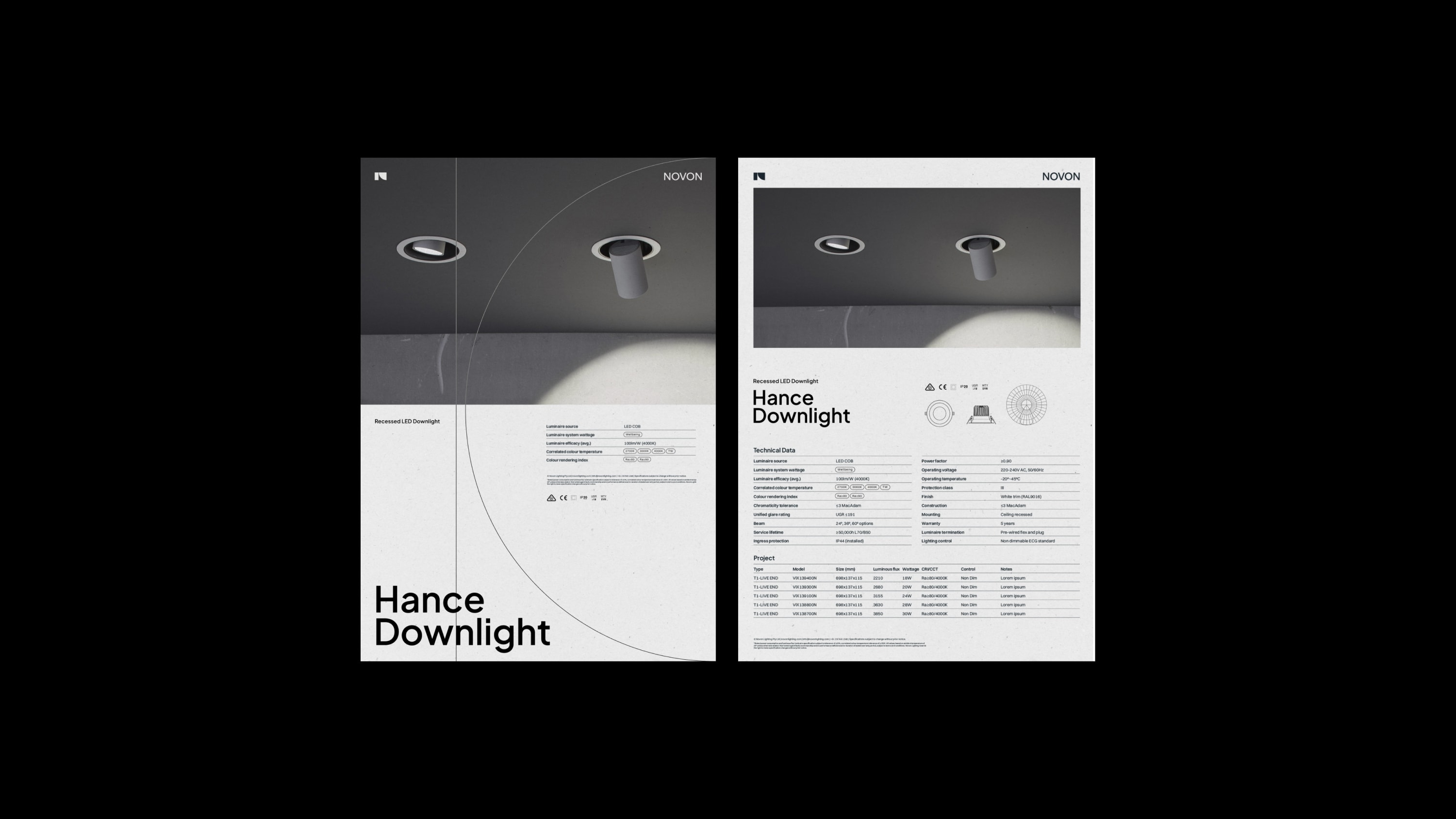 A brochure for a light.