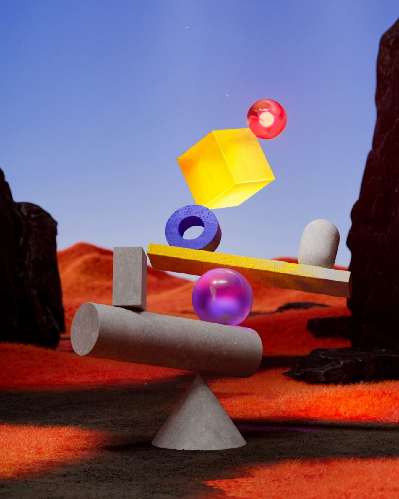 Objects balancing.