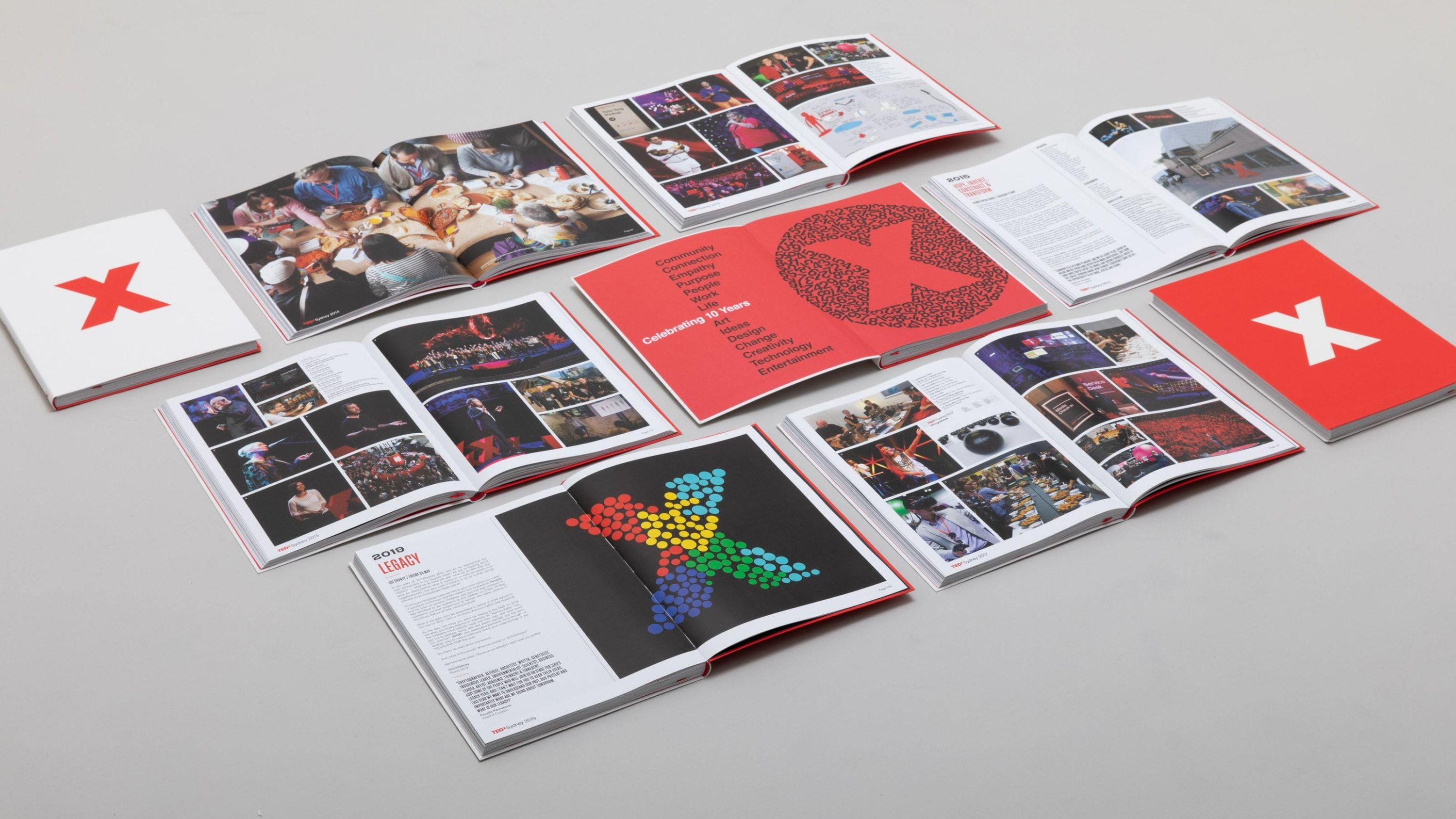 Internal spreads of the event book.