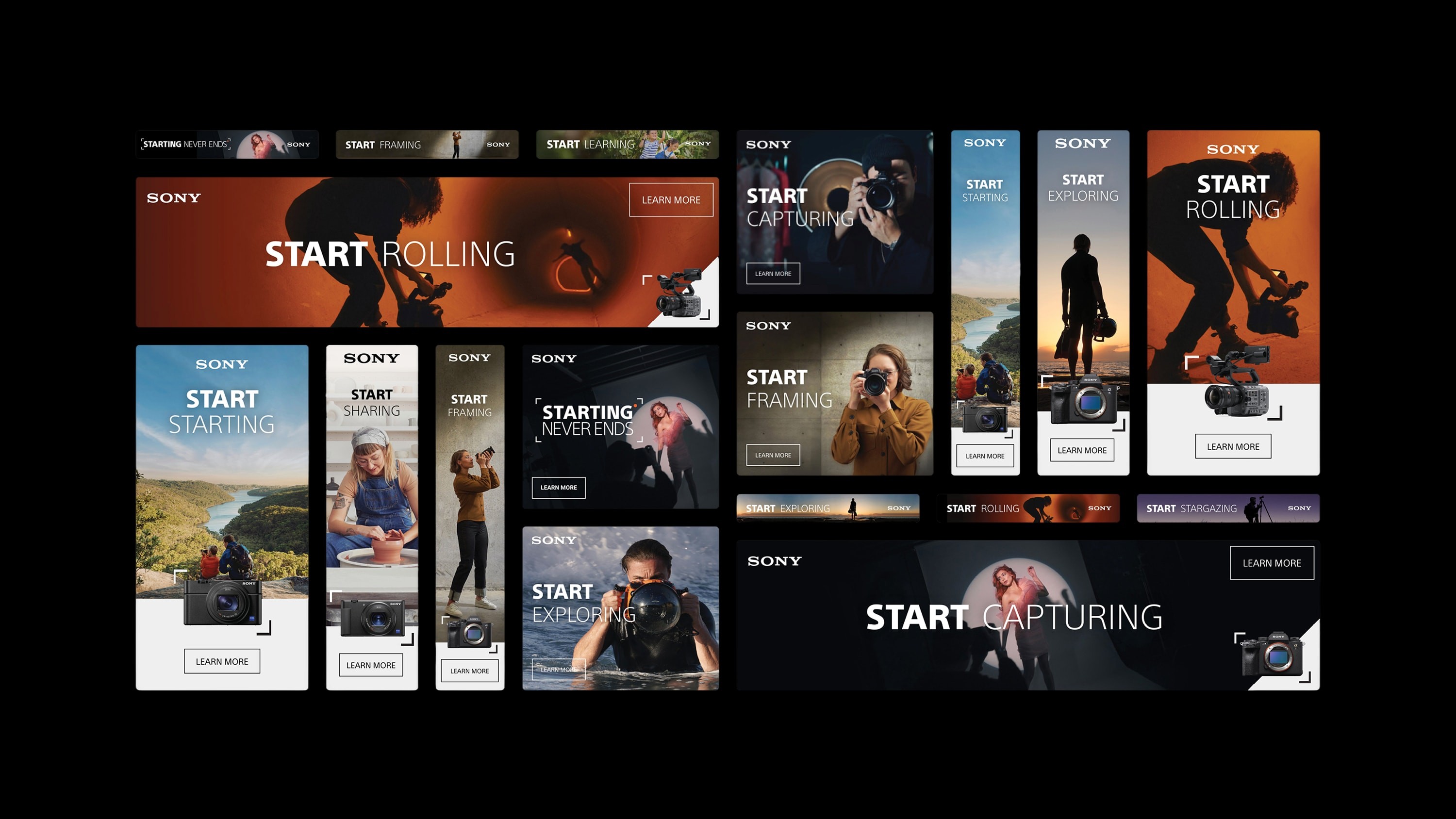 Collection of ads for the campaign.
