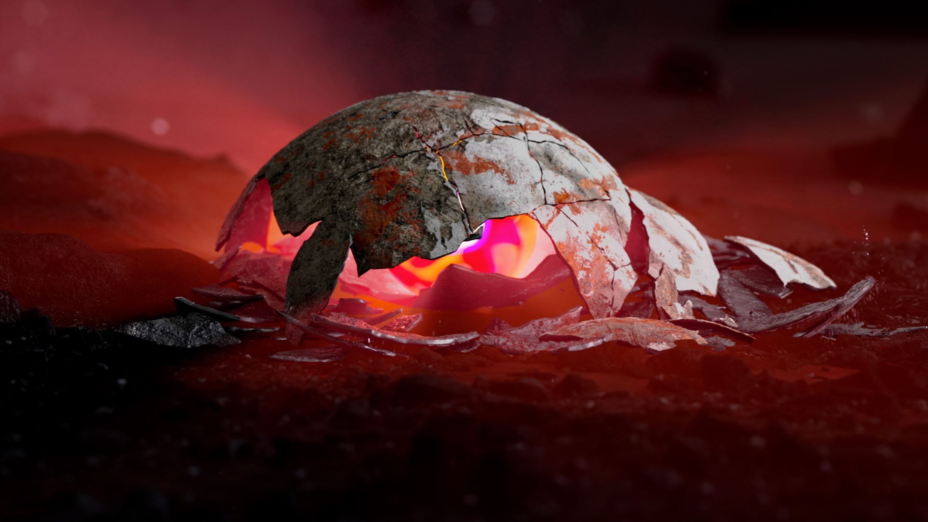 Broken sphere.