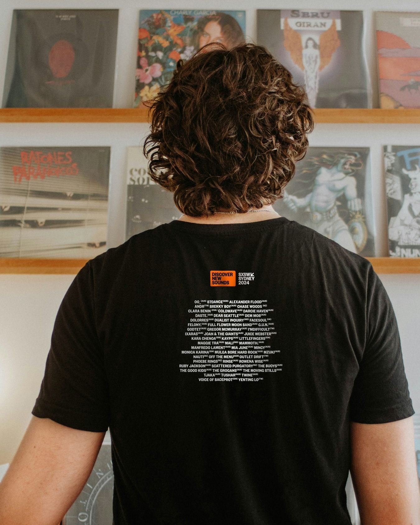 T-shirt with SXSW Sydney branding.
