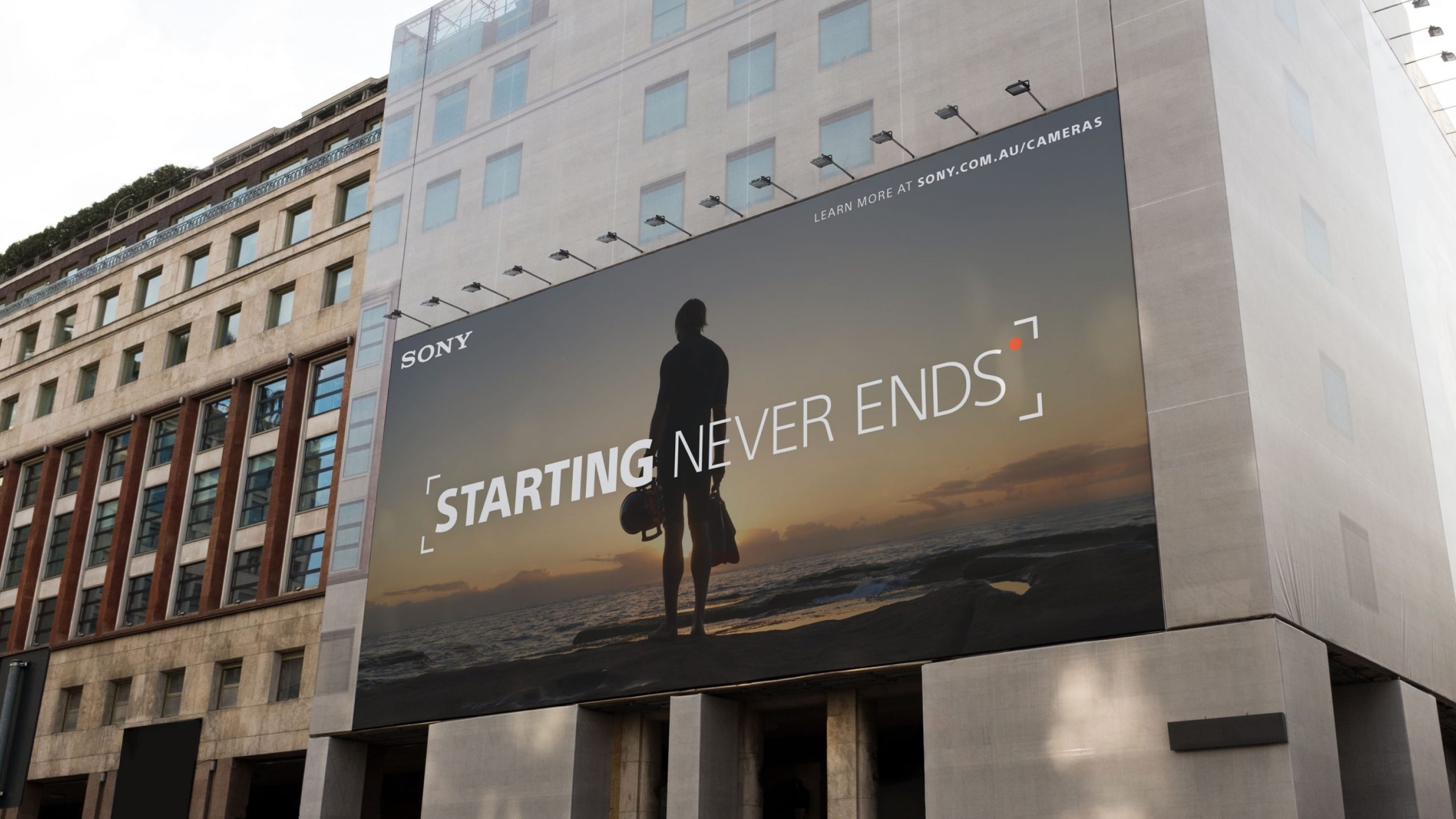 Billboard with logo and talent.