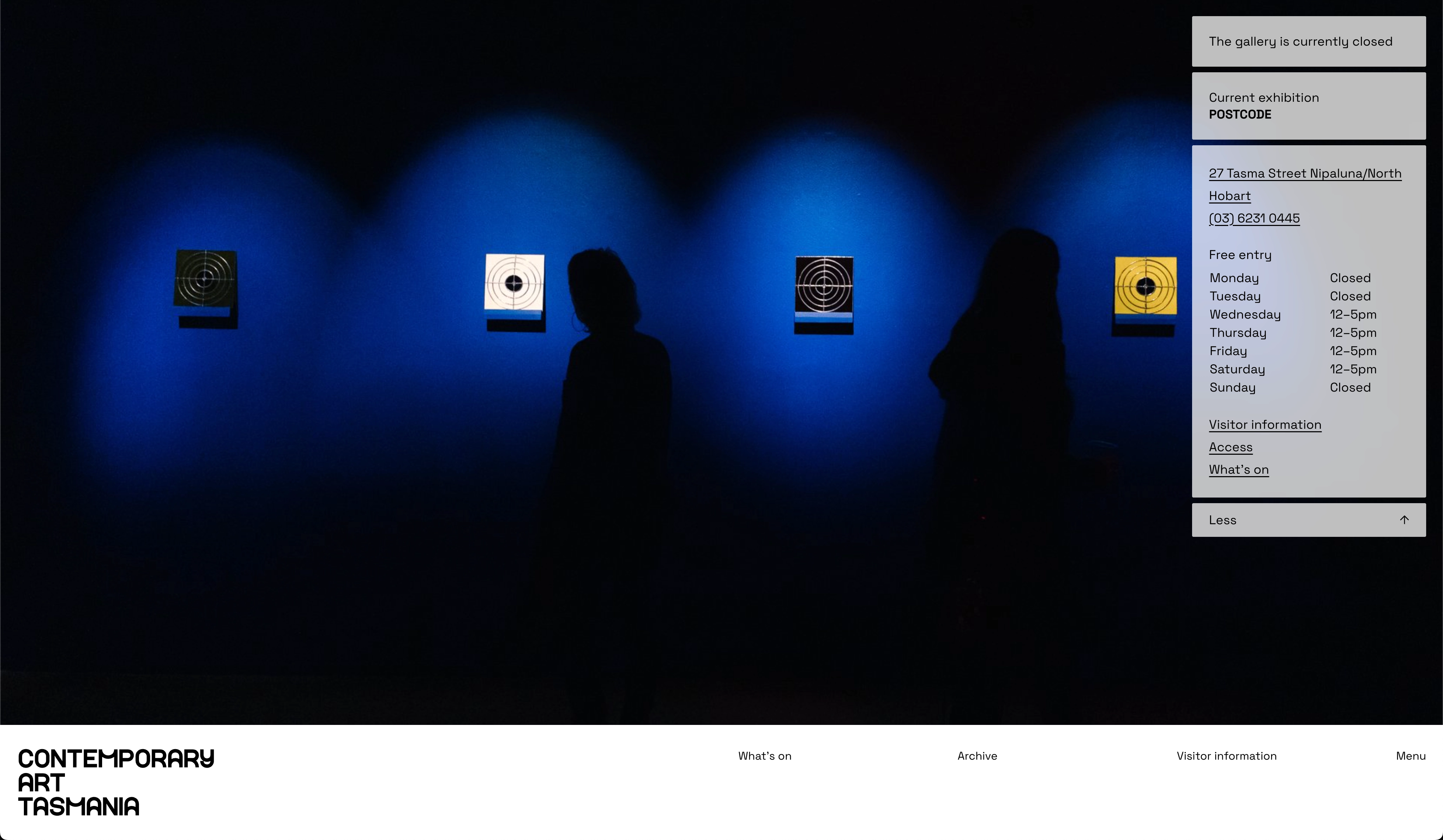 Contemporary Art Tasmania website