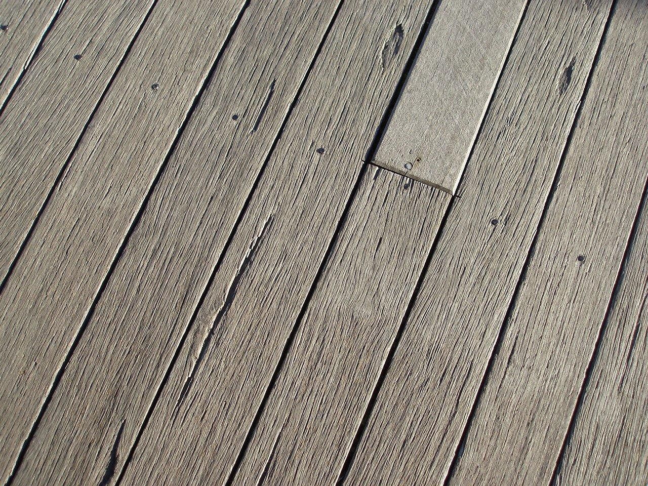 Composite deck boards in a residential outdoor space