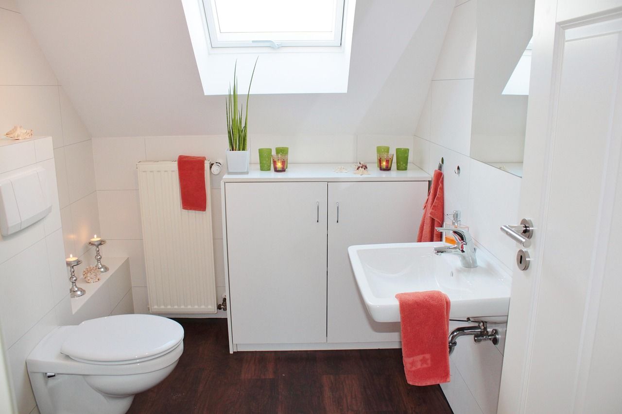 Bathroom toilet and nearby sink in a guide about shared-drain symptoms