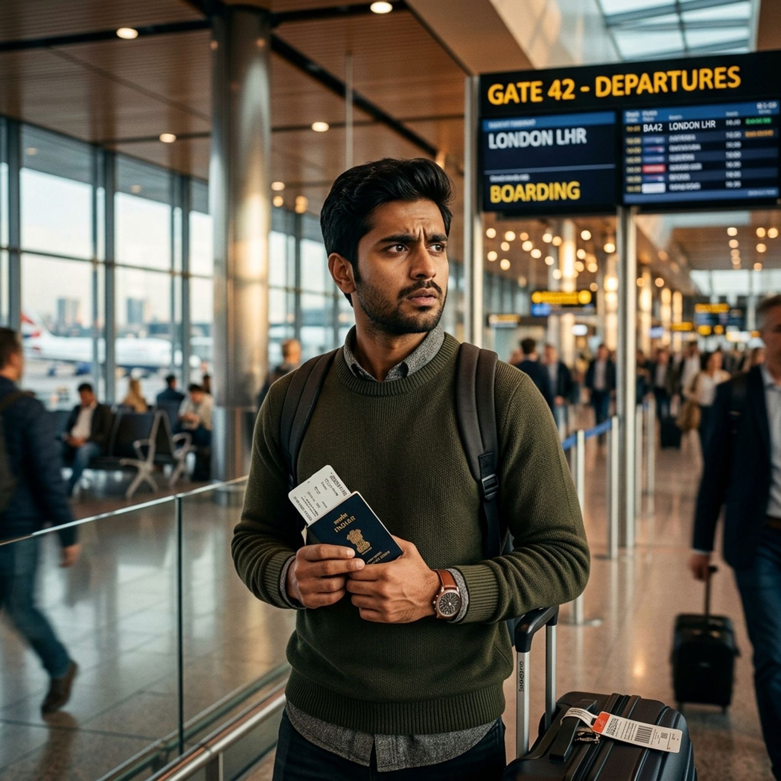 Indian traveler at airport