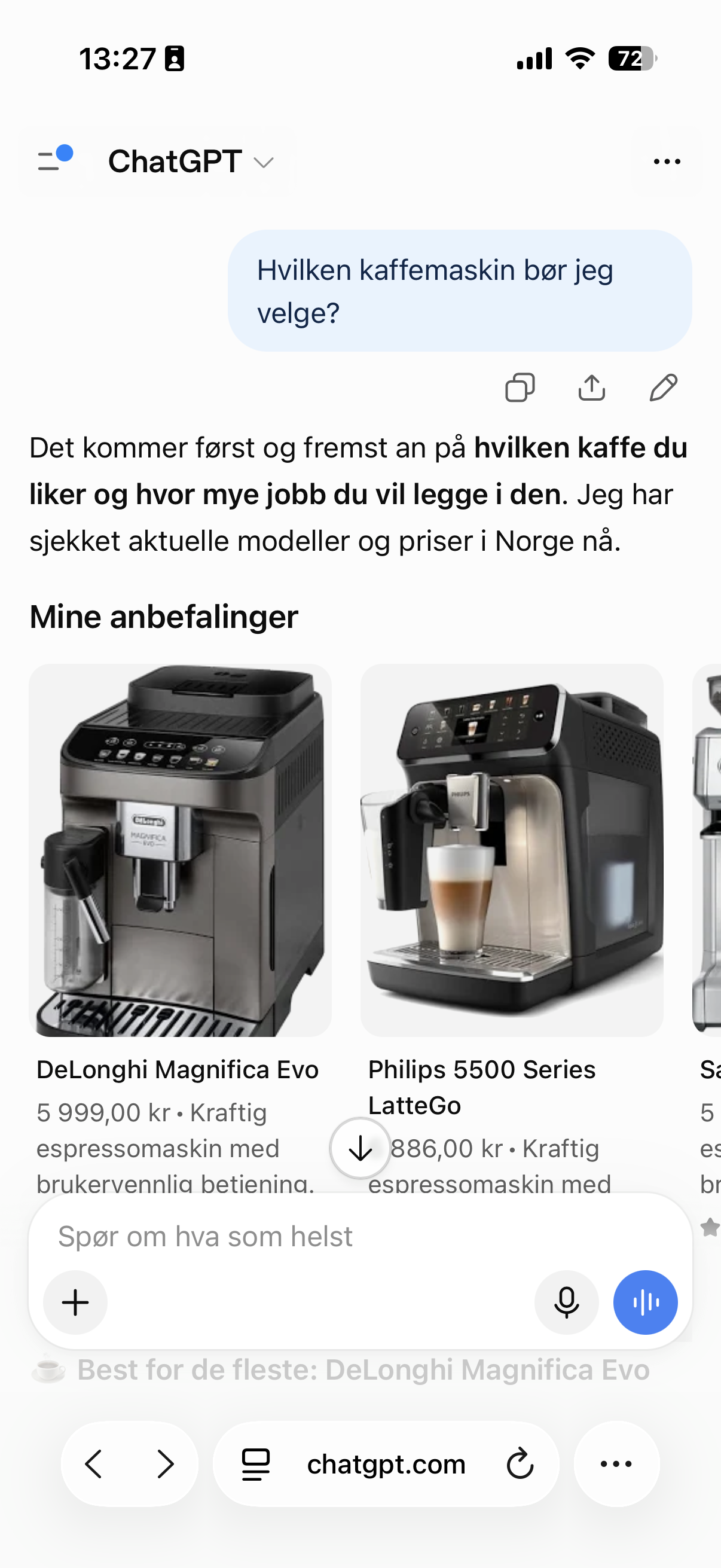 Sponset kort under svaret