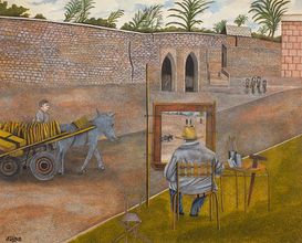 Winston Churchill Painting in Morocco