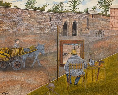 Winston Churchill Painting in Morocco