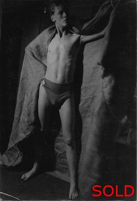 Male Model Posing with Hessian Sheet [PL9], c.1938