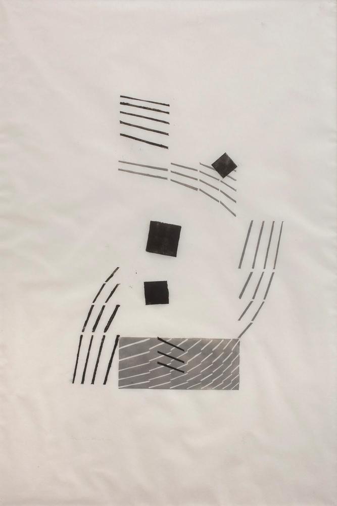 Untitled (Abstract, Black And Grey With Short Lines)