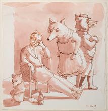 Seated Figure with Foxes, 1987