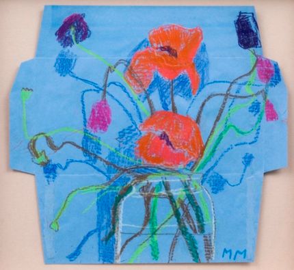 Wild Poppies Blue Envelope