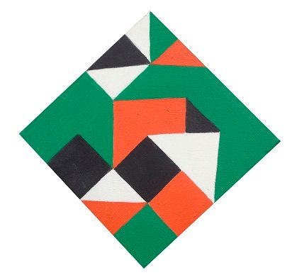 Small Green Diamond With Red and Black, c. 1972