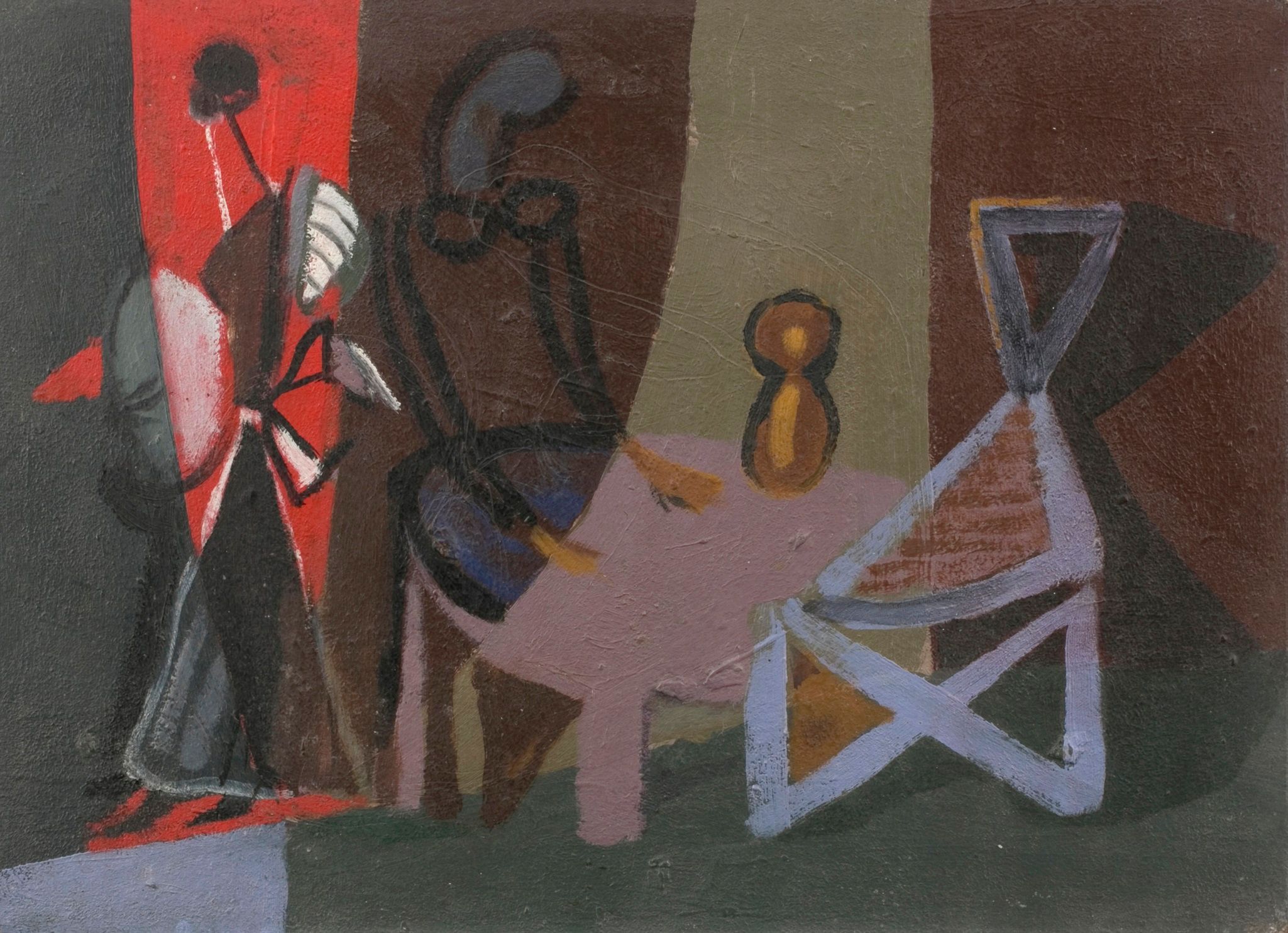 Interior with Figures, c. late 1940s