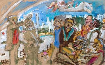 Second study for Around Bhupen, Bombay