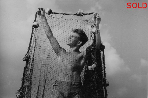 Boy Holding up Fishing Net [P4], c.1930s