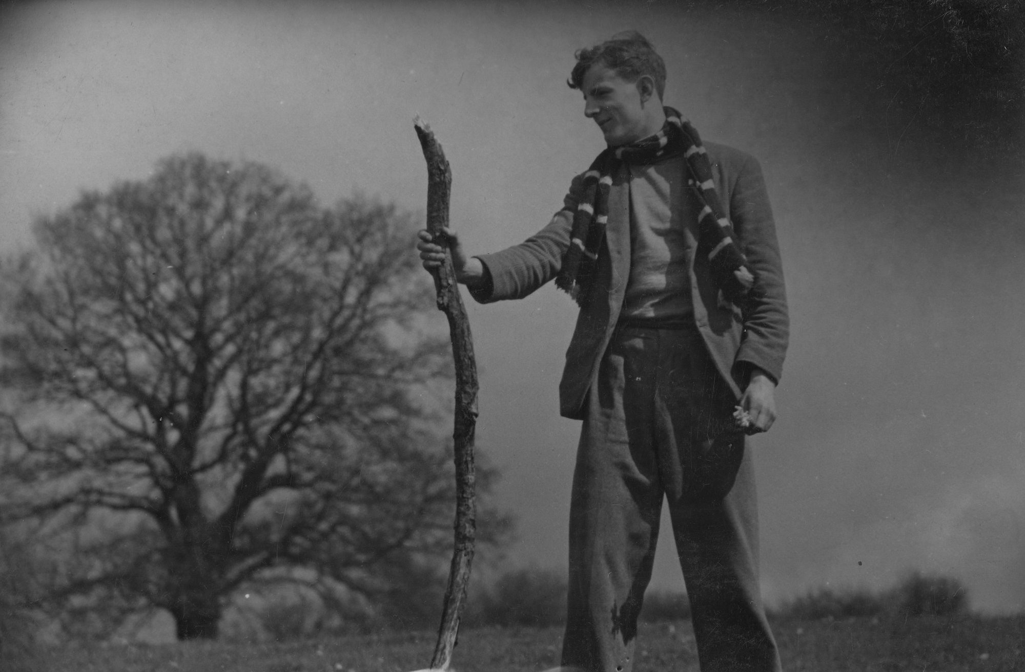 Dick Vaughan holding dead branch [P42]