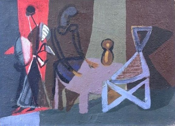 Interior with Figures, c. late1940s