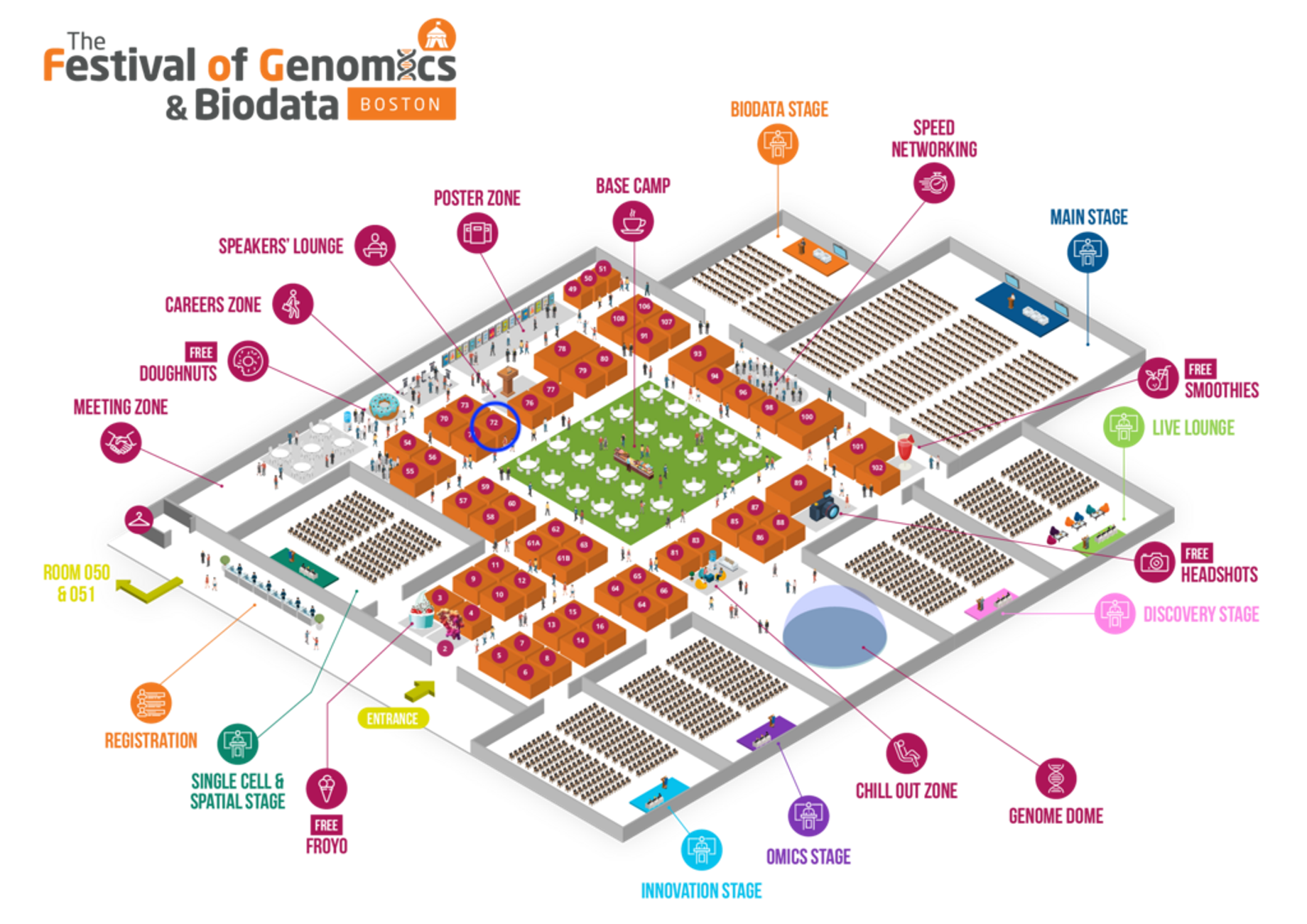 Map of the Festival of Genomics & Biodata Boston