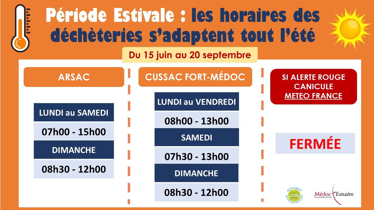 horaires d'été déchetterie et collecte