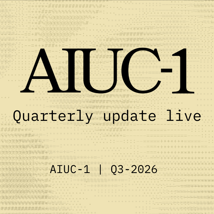 Q3-2026 update: AIUC-1 for coding agents, and technical auditor guidance