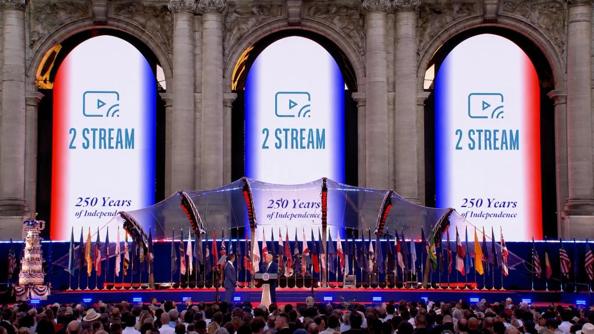 Freedom 250 broadcast distribution by 2 Stream