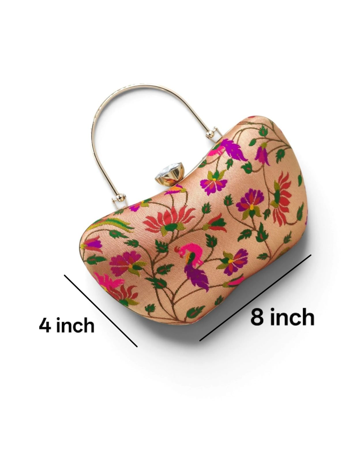 Paithani Silk Ethnic Box Clutch image 6